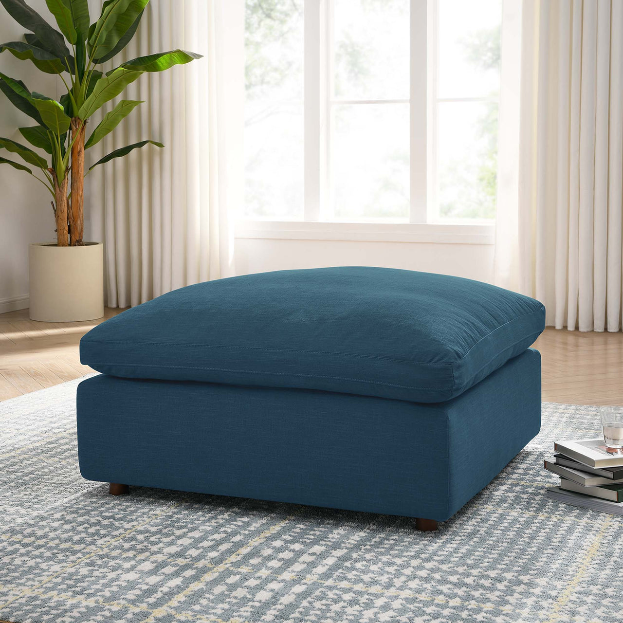Angelic Cloudblend Ottoman | Modular Sectional Component, Azure