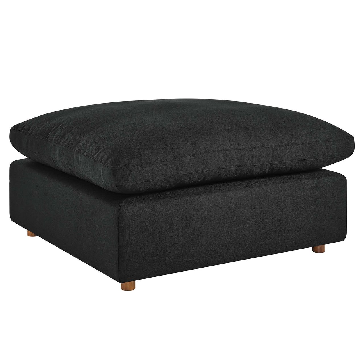 Angelic Cloudblend Ottoman | Modular Sectional Component, Black