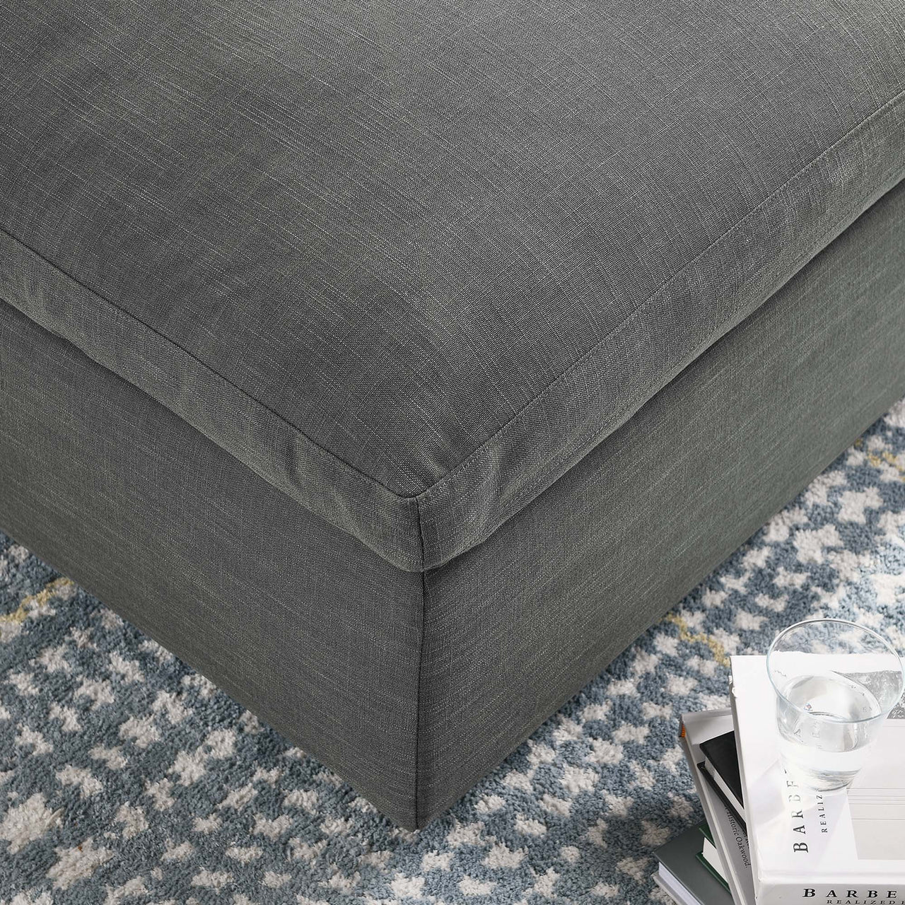 Angelic Cloudblend Ottoman | Modular Sectional Component, Gray
