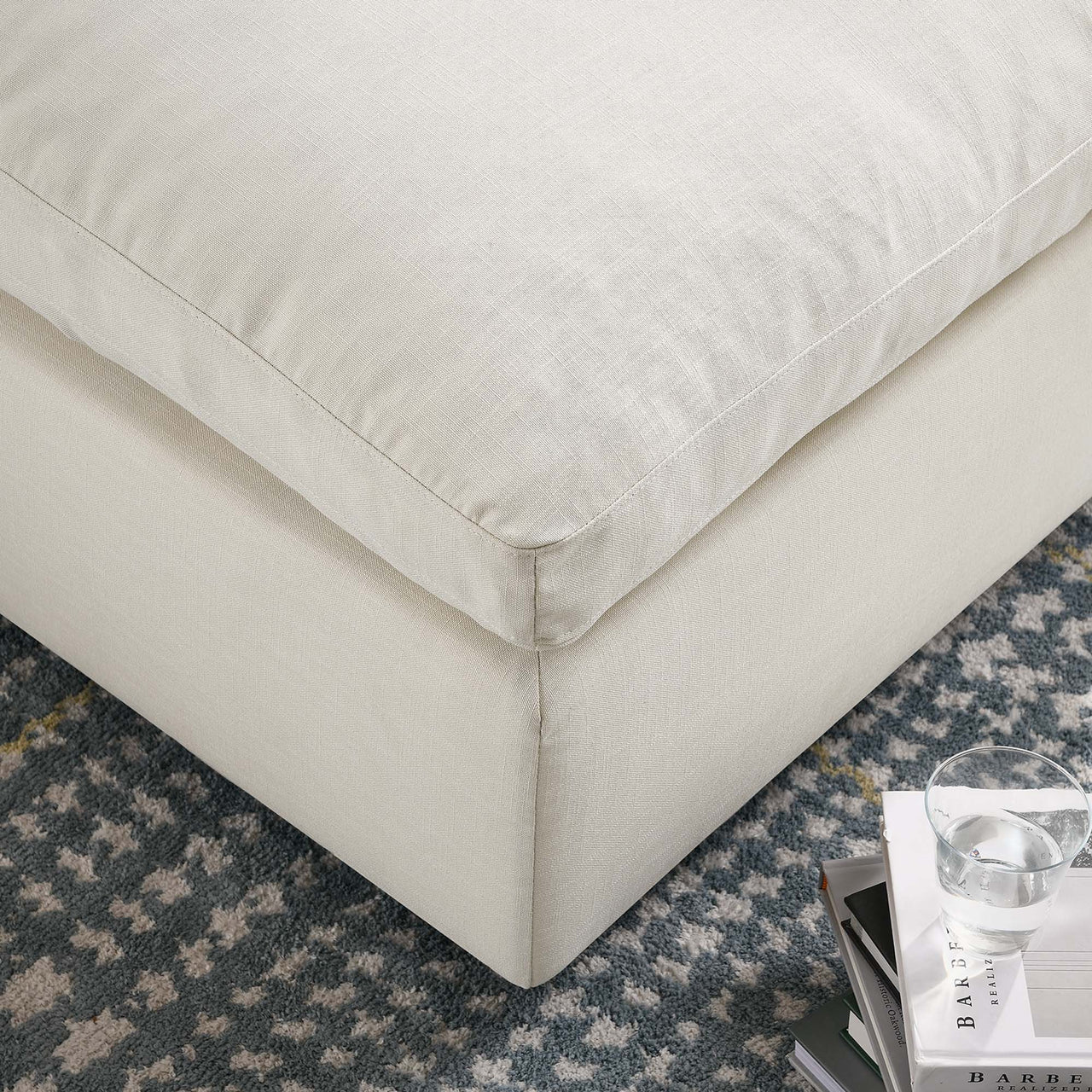 Angelic Cloudblend Ottoman | Modular Sectional Component, Light Beige