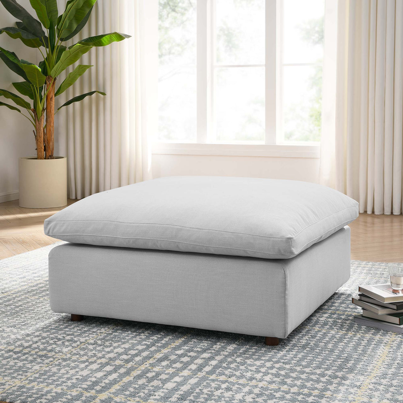 Angelic Cloudblend Ottoman | Modular Sectional Component, Light Gray