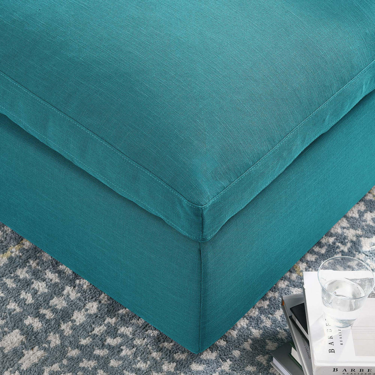Angelic Cloudblend Ottoman | Modular Sectional Component, Teal