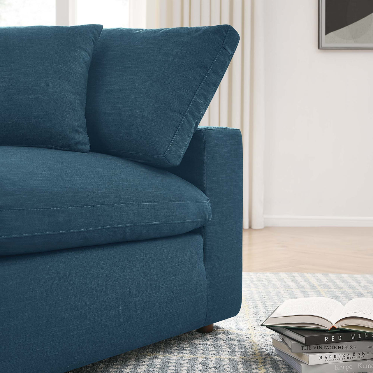 Angelic Cloudblend Corner Chair | Modular Sectional Component, Azure