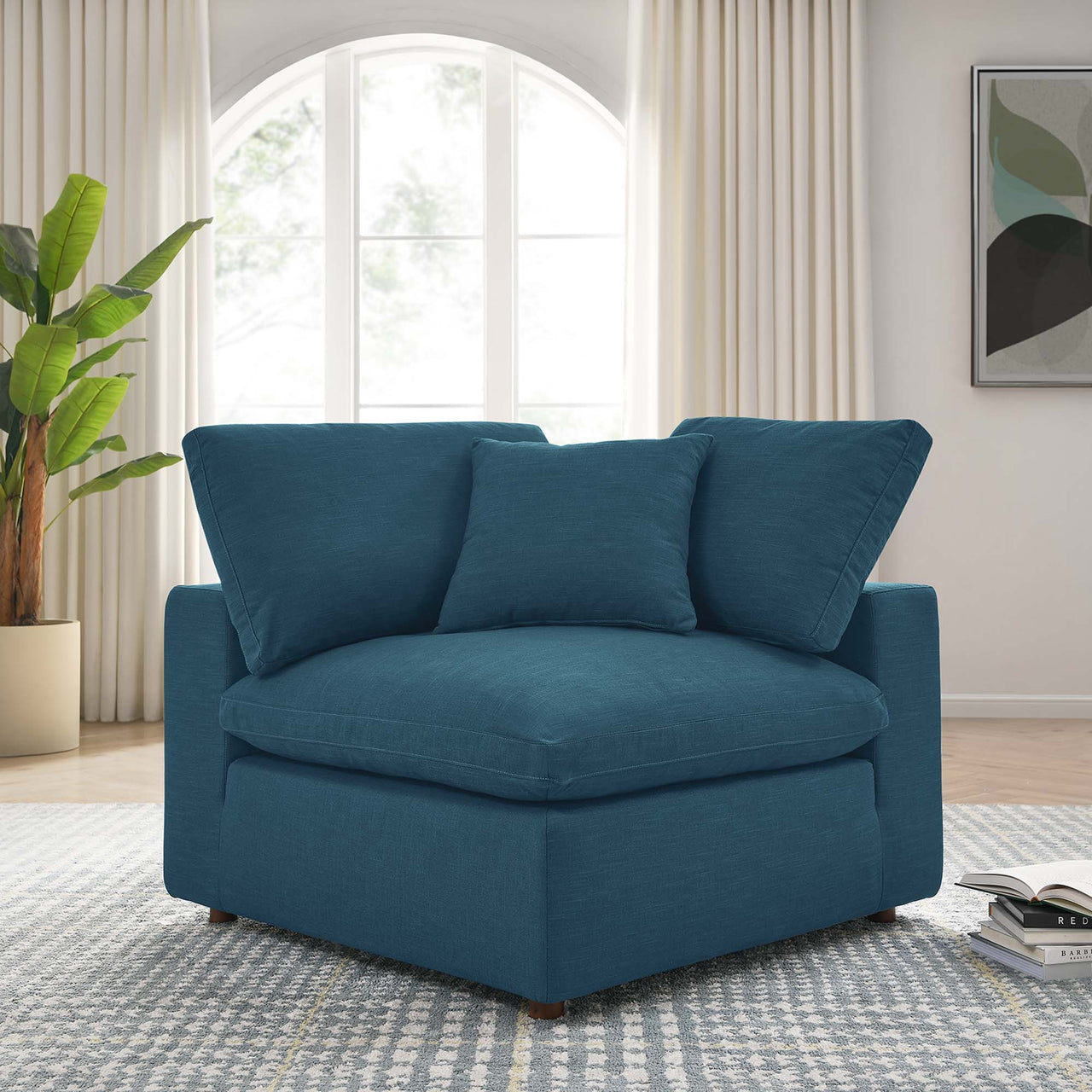 Angelic Cloudblend Corner Chair | Modular Sectional Component, Azure