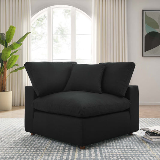 Angelic Cloudblend Corner Chair | Modular Sectional Component, Black
