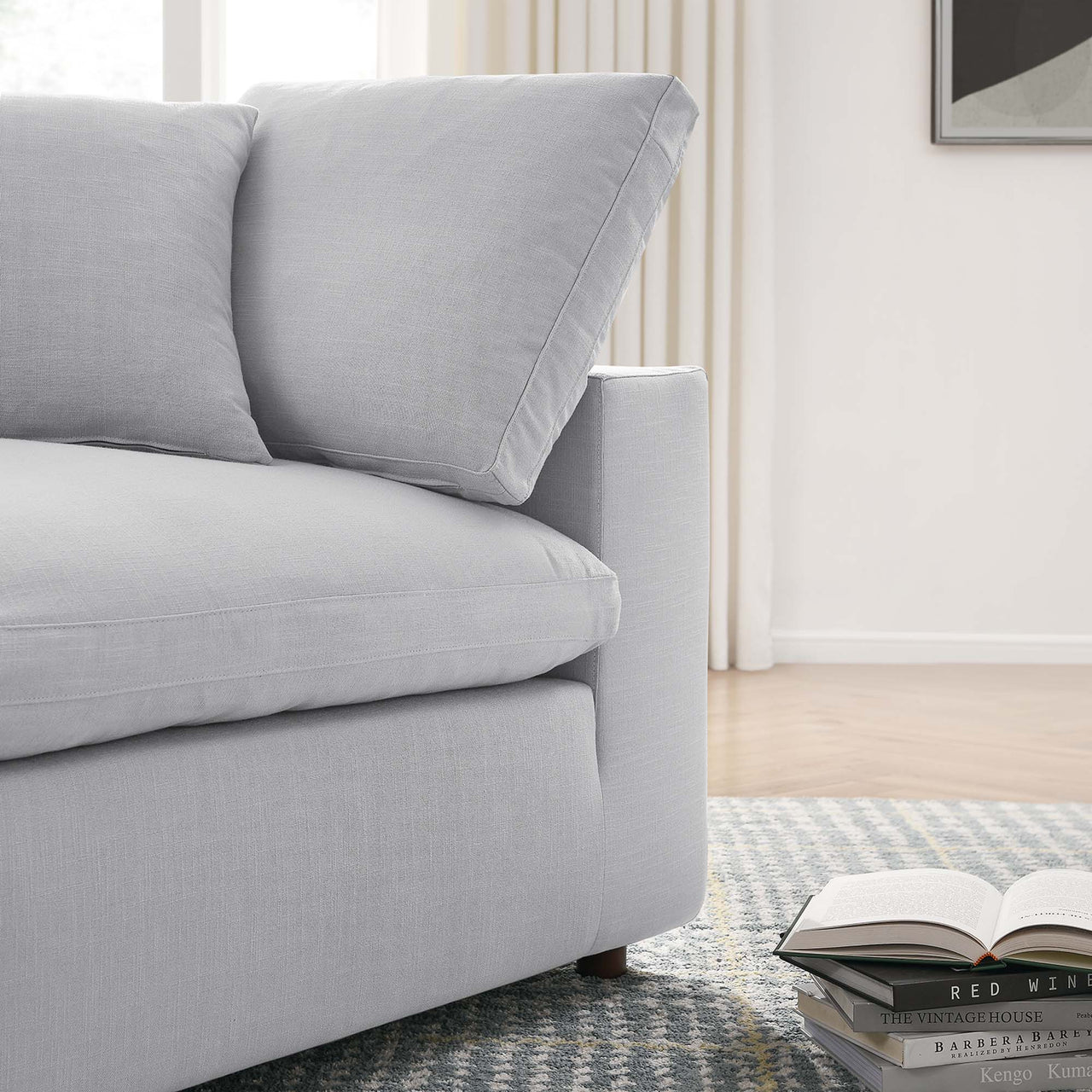 Angelic Cloudblend Corner Chair | Modular Sectional Component, Light Gray