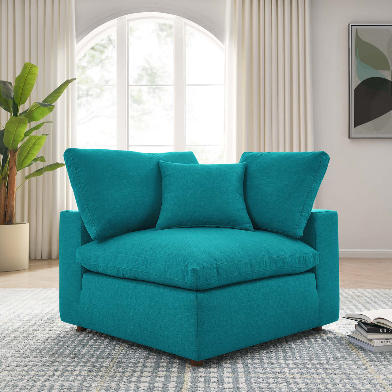 Angelic Cloudblend Corner Chair | Modular Sectional Component, Teal
