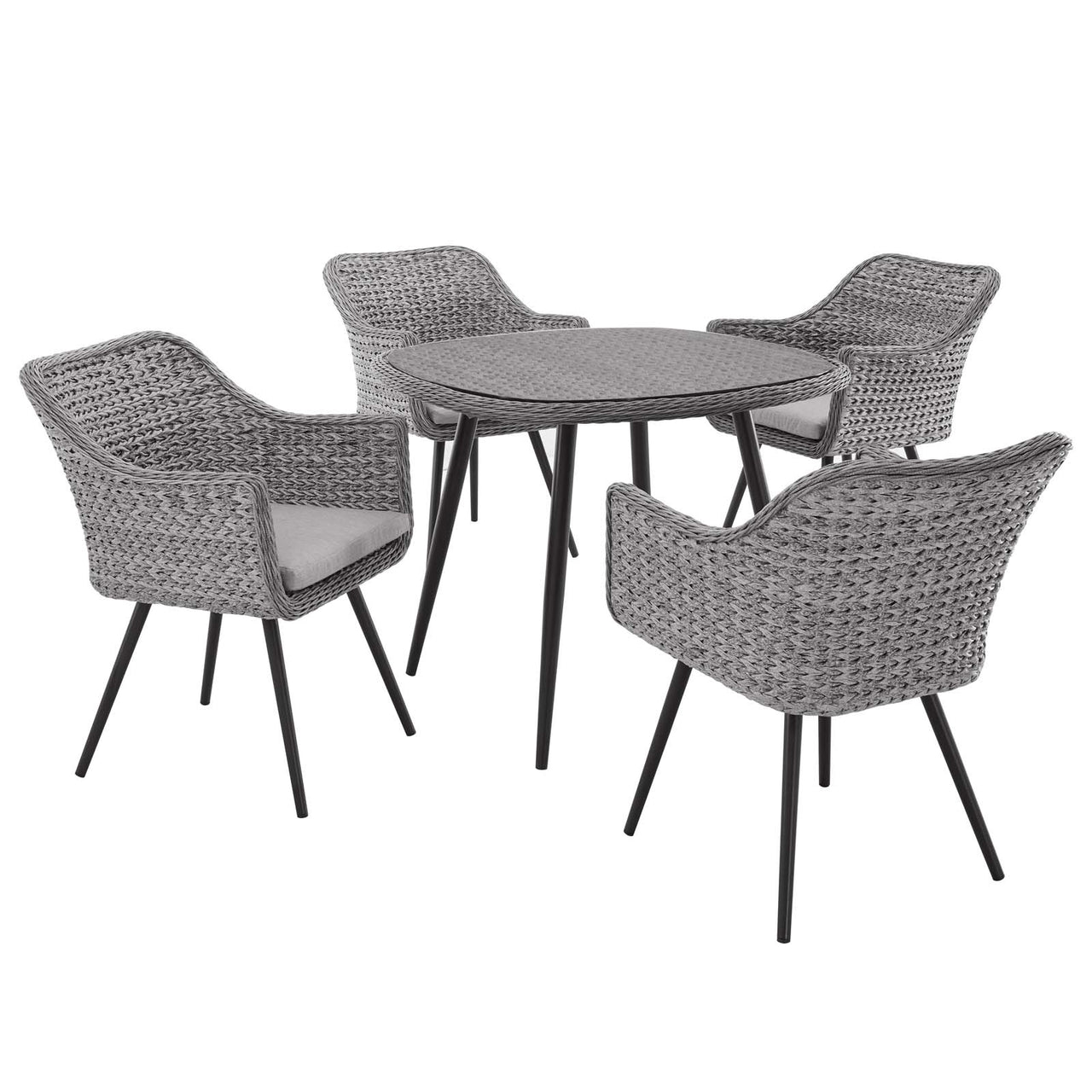 Stratus 5-Piece Alfresco Woven Dining Set, Gray