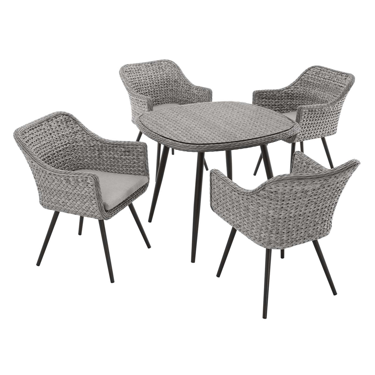 Stratus 5-Piece Alfresco Woven Dining Set, Gray