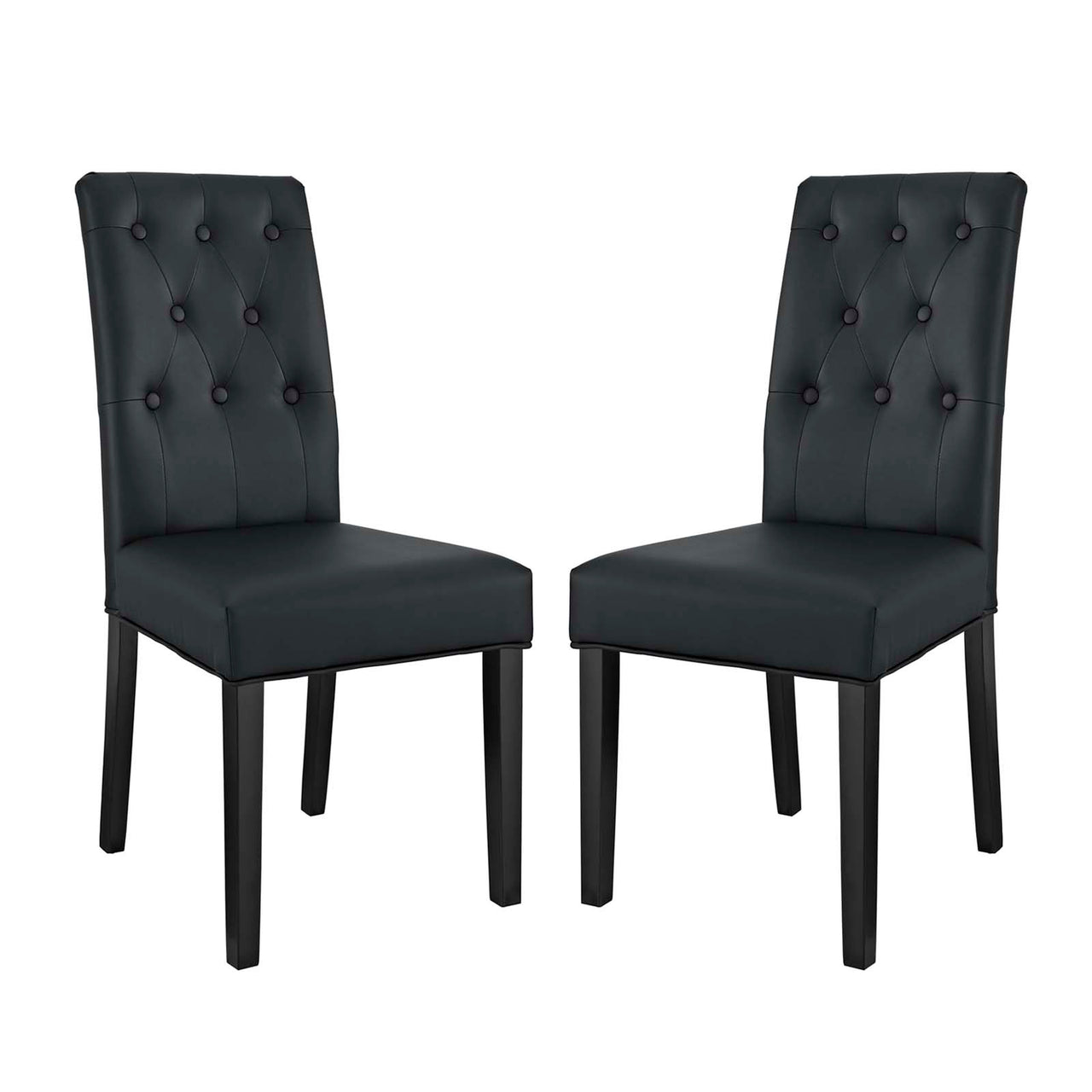 Octave Eco-Leather Dining Chair Set of 2, Black