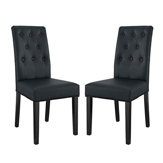 Octave Eco-Leather Dining Chair Set of 2, Black