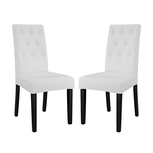 Octave Eco-Leather Dining Chair Set of 2, White