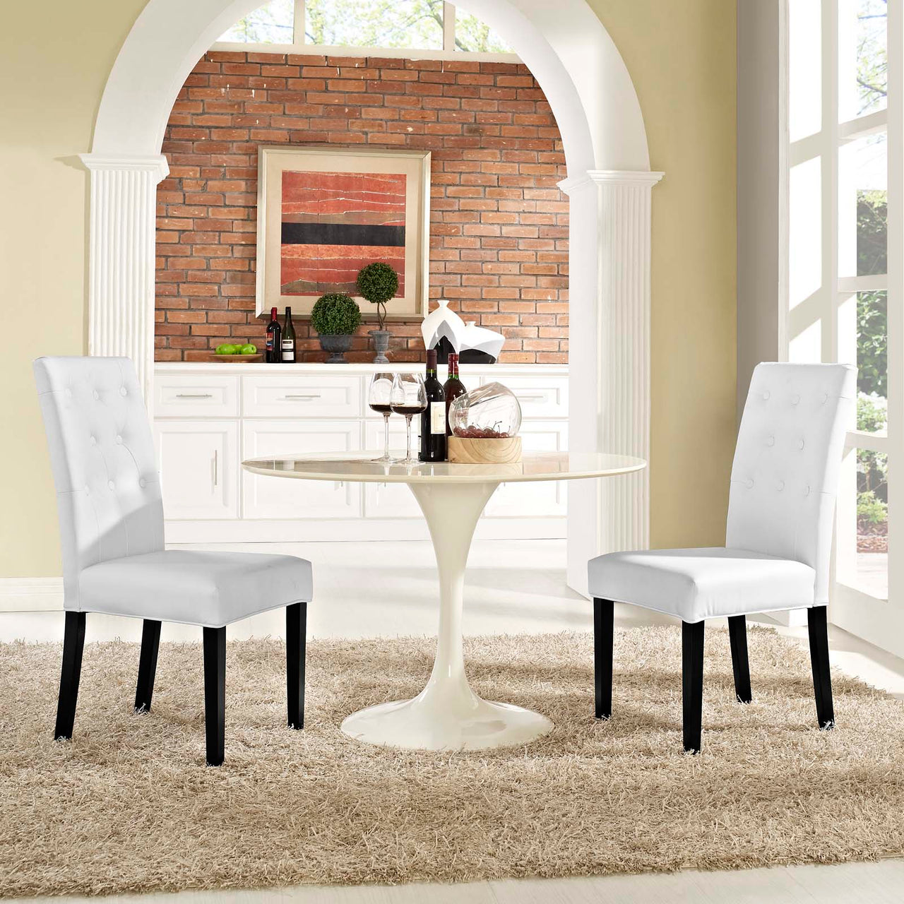 Octave Eco-Leather Dining Chair Set of 2, White