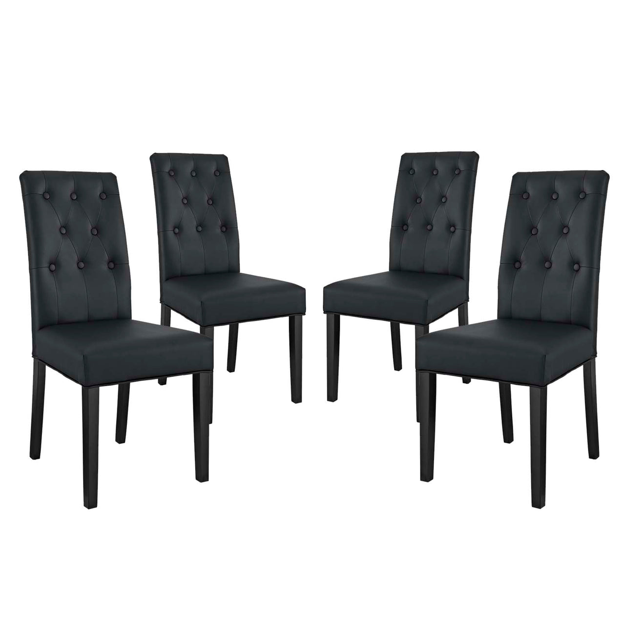 Octave Eco-Leather Dining Chair Set of 4, Black