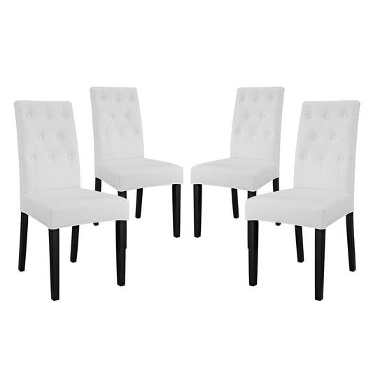 Octave Eco-Leather Dining Chair Set of 4, White