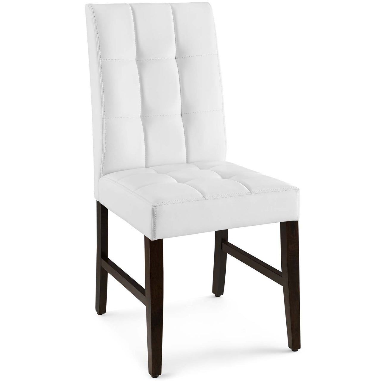 Ambrine Eco-Leather Dining Chair Set of 2, White