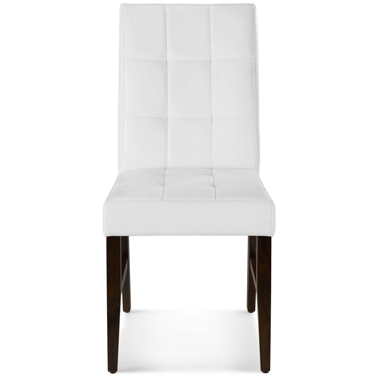 Ambrine Eco-Leather Dining Chair Set of 2, White