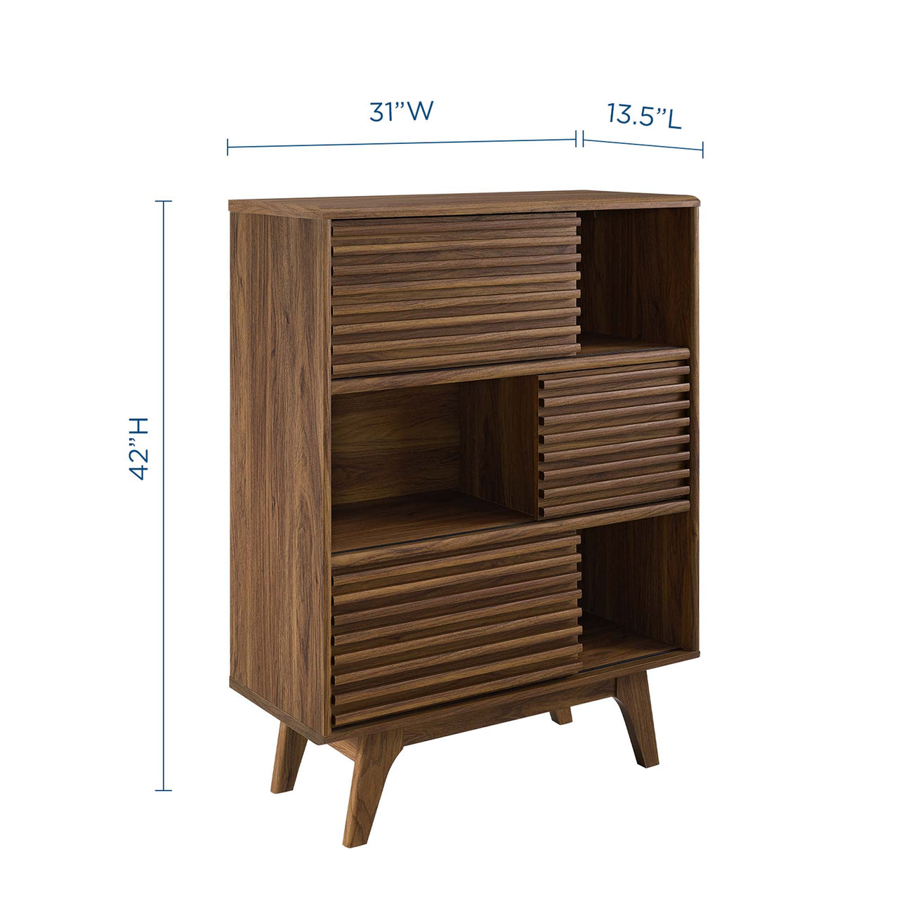 Ventra Storage Cabinet Stand, Walnut