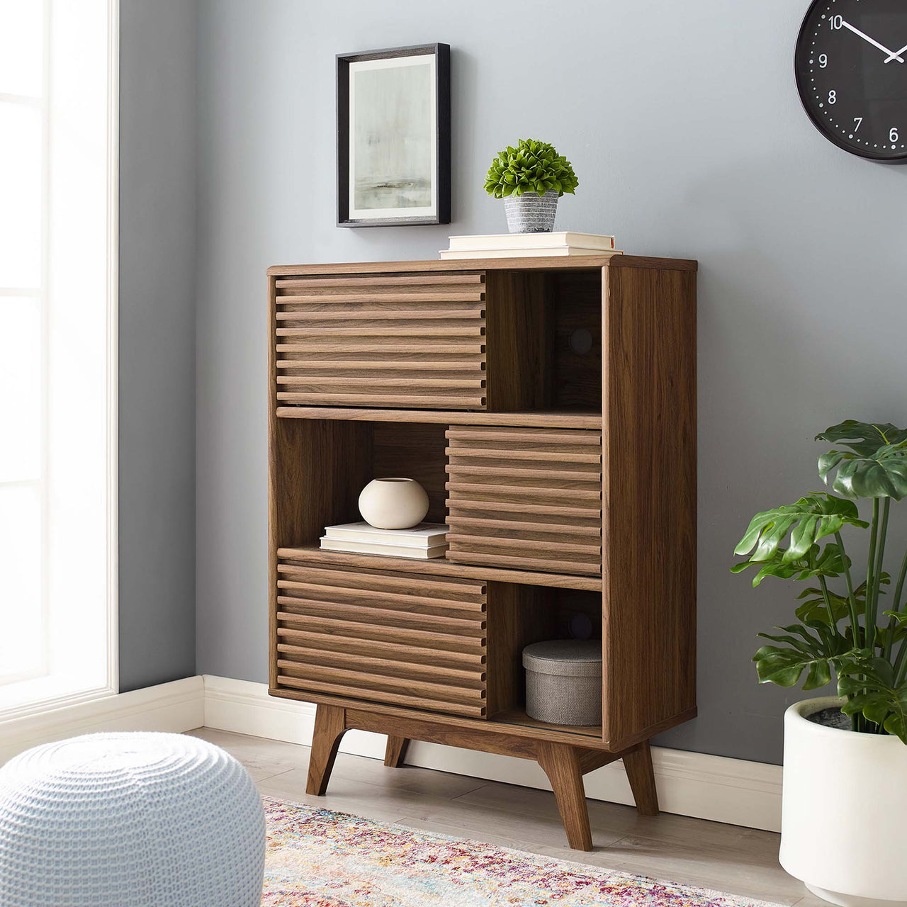 Ventra Storage Cabinet Stand, Walnut