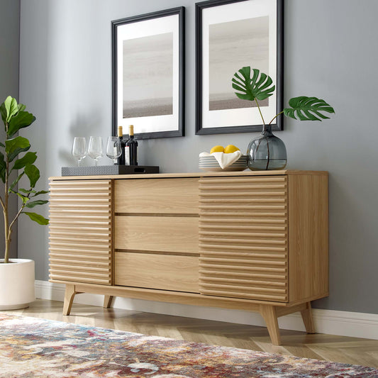 Ventra Sideboard Buffet Table | TV Stand, Medium, Oak