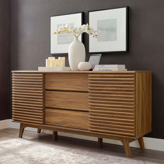 Ventra Sideboard Buffet Table | TV Stand, Medium, Walnut