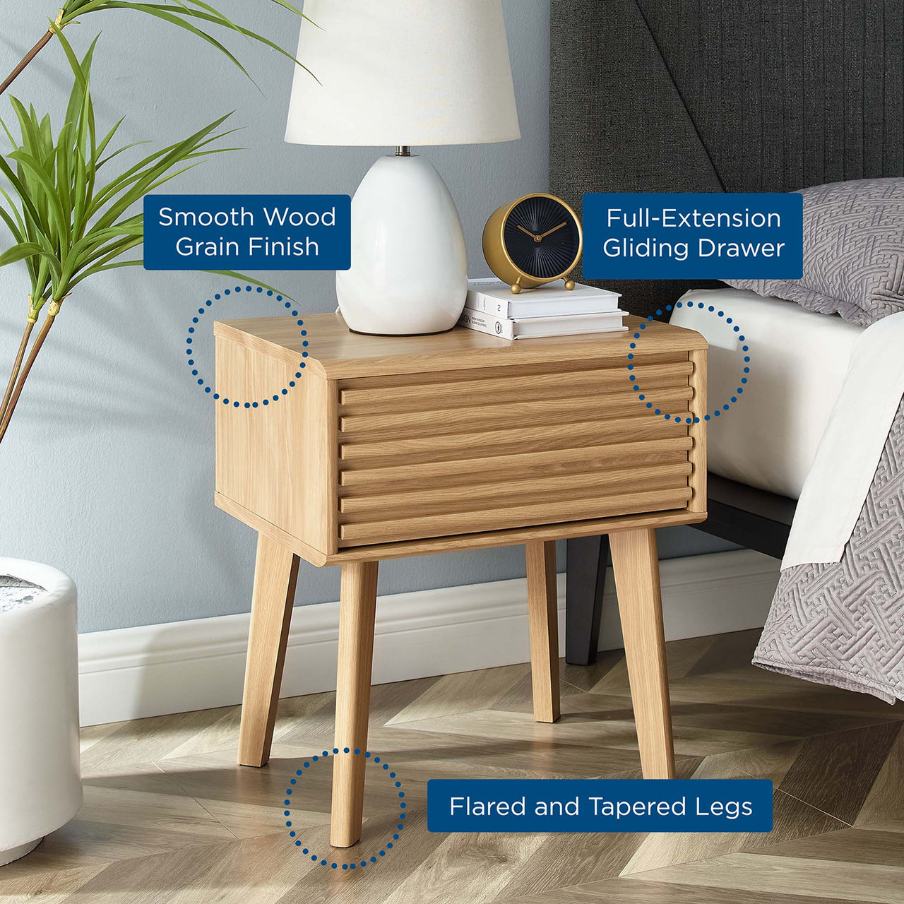 Ventra End Table, Oak