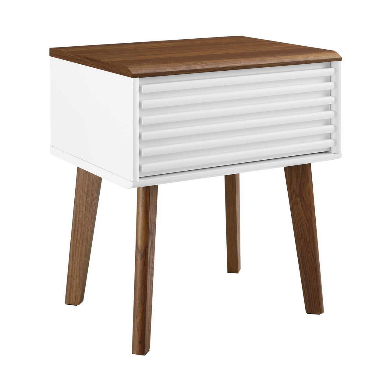 Ventra End Table, Walnut & White