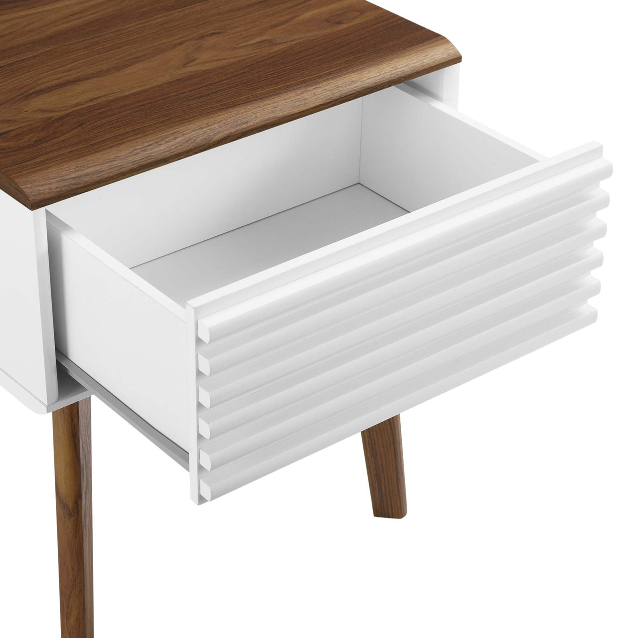 Ventra End Table, Walnut & White