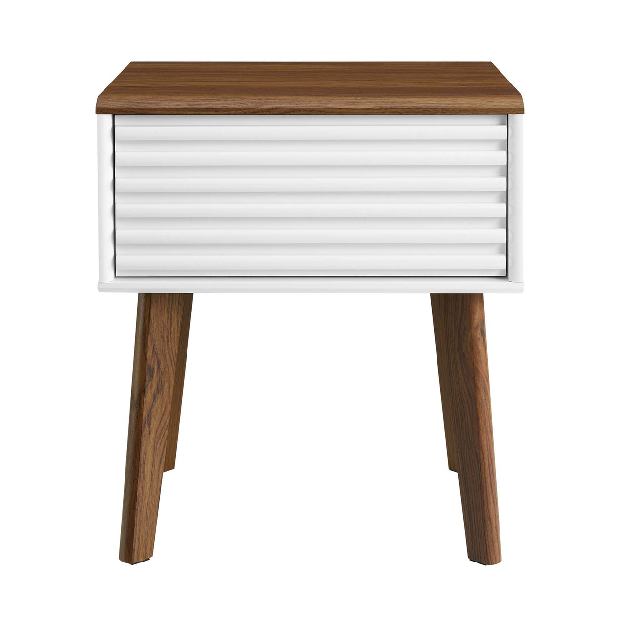 Ventra End Table, Walnut & White