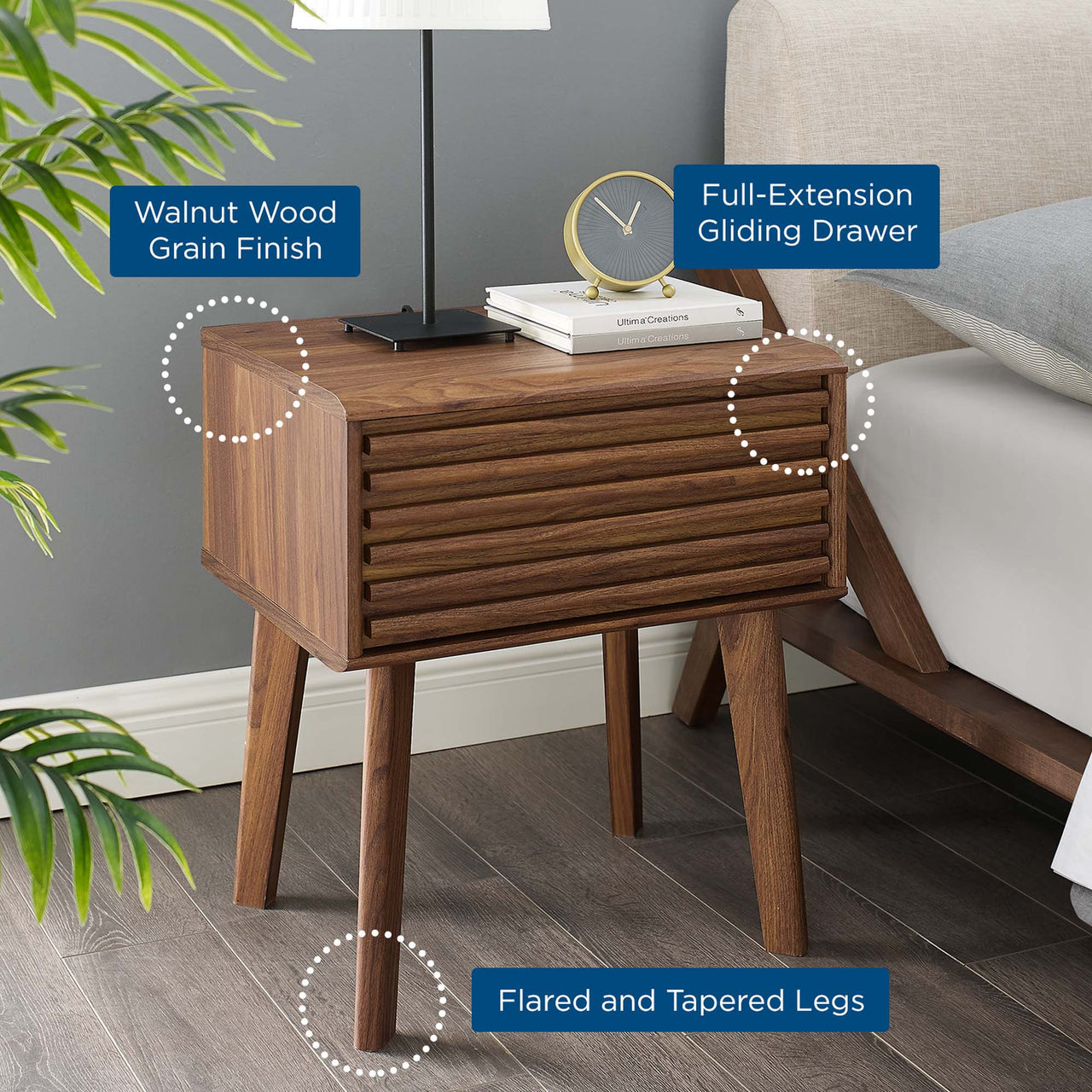 Ventra End Table, Walnut