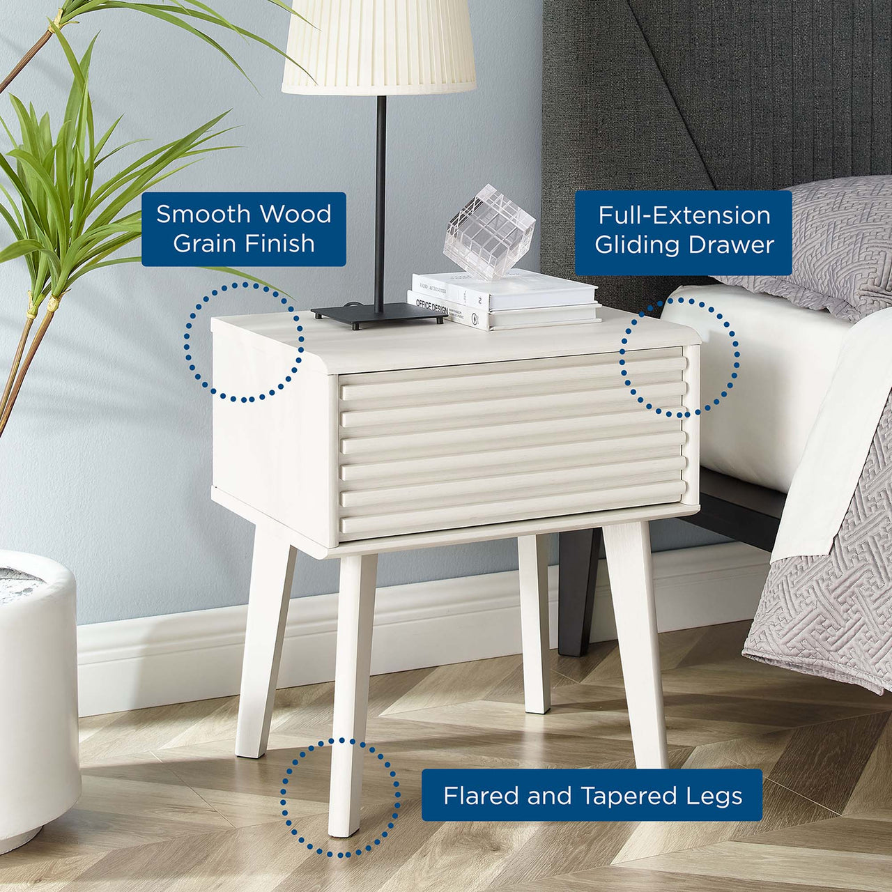 Ventra End Table, White