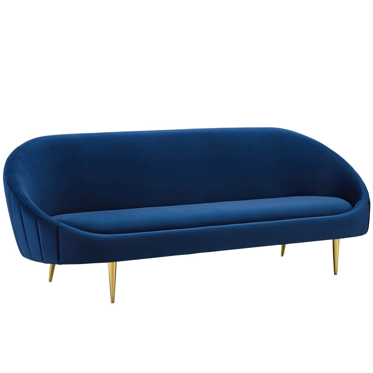 Graviton Upholstered Velvet Sofa, Navy