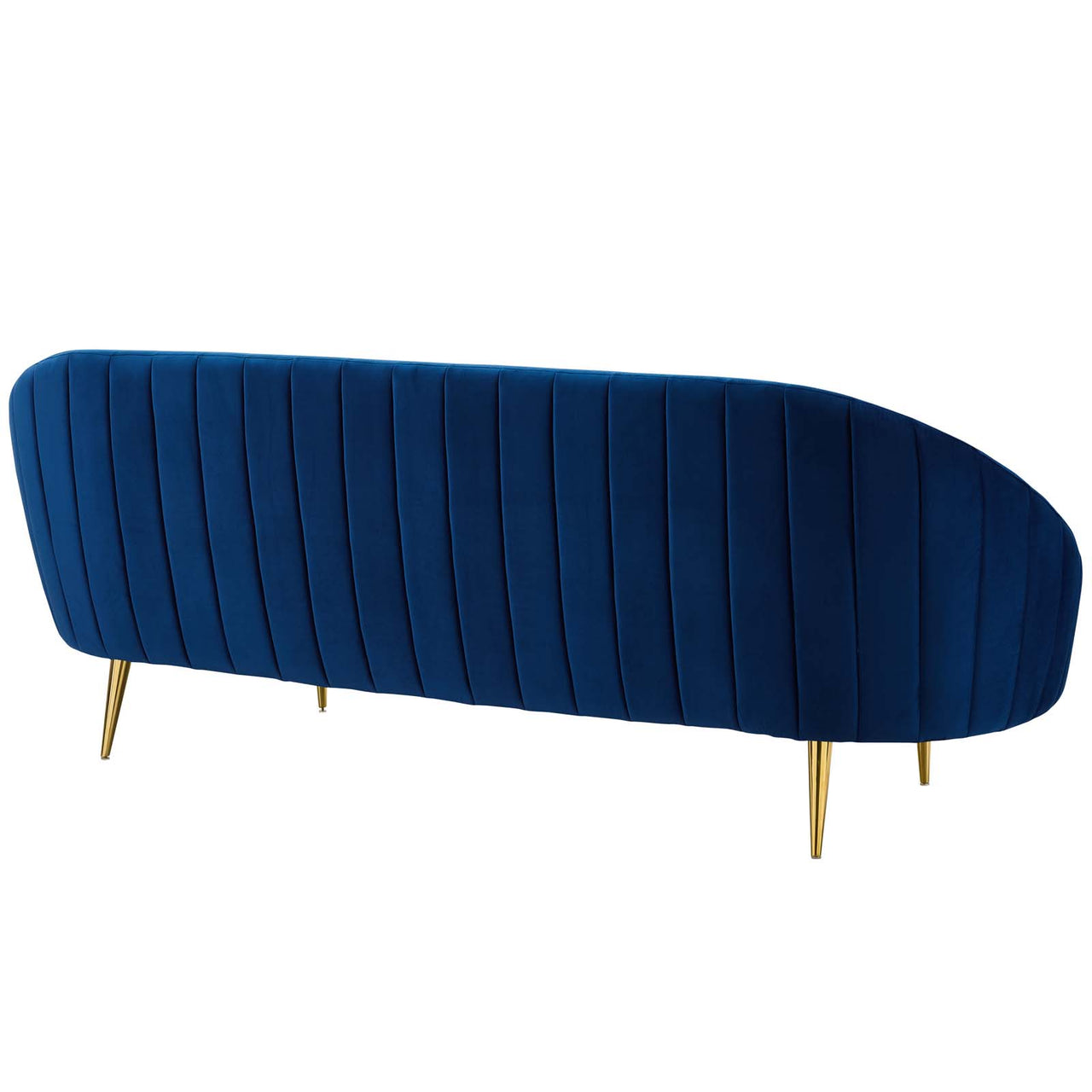 Graviton Upholstered Velvet Sofa, Navy