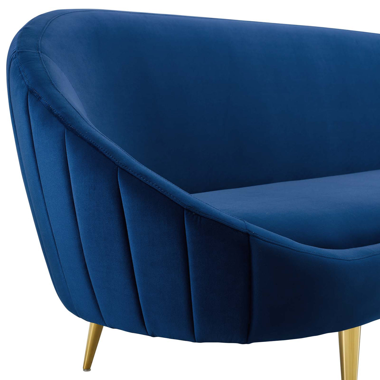 Graviton Upholstered Velvet Sofa, Navy
