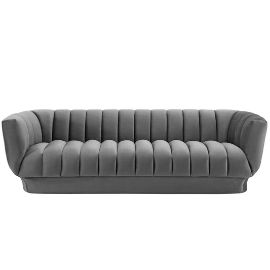 Imprint Velvet Sofa, Gray