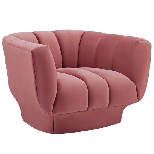 Imprint Velvet Armchair, Dusty Rose
