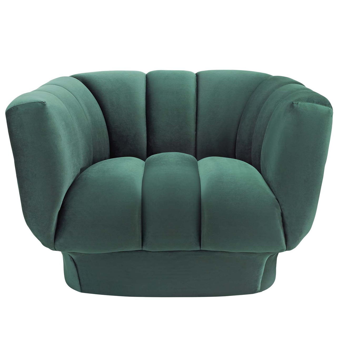 Imprint Velvet Armchair, Green