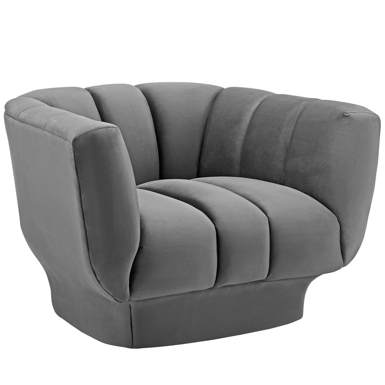 Imprint Velvet Armchair, Gray