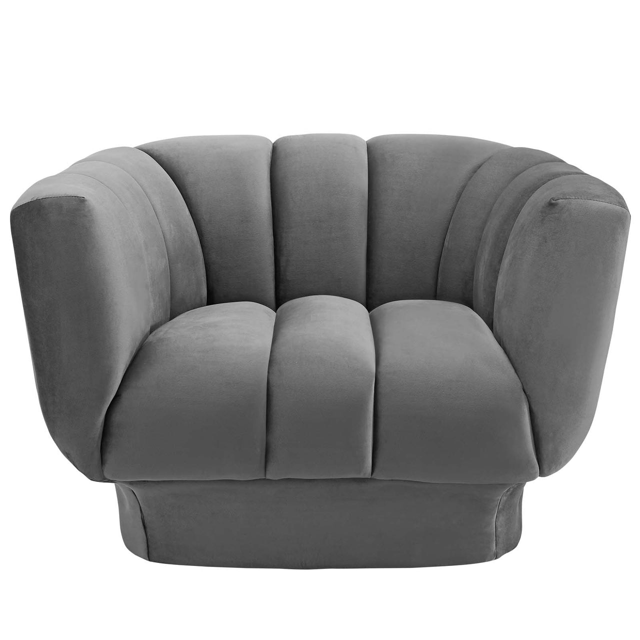 Imprint Velvet Armchair, Gray