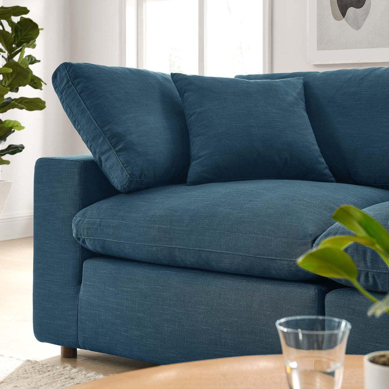 Angelic 2-Piece Cloudblend Loveseat Sectional, Azure
