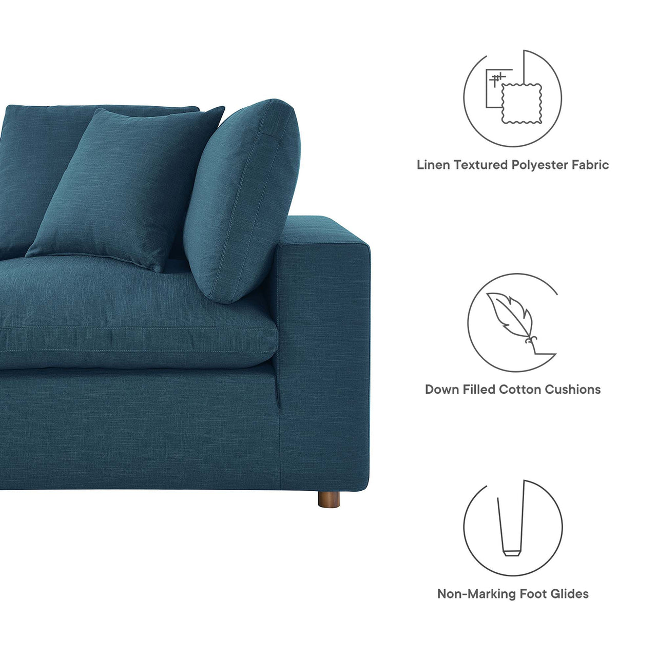 Angelic 2-Piece Cloudblend Loveseat Sectional, Azure