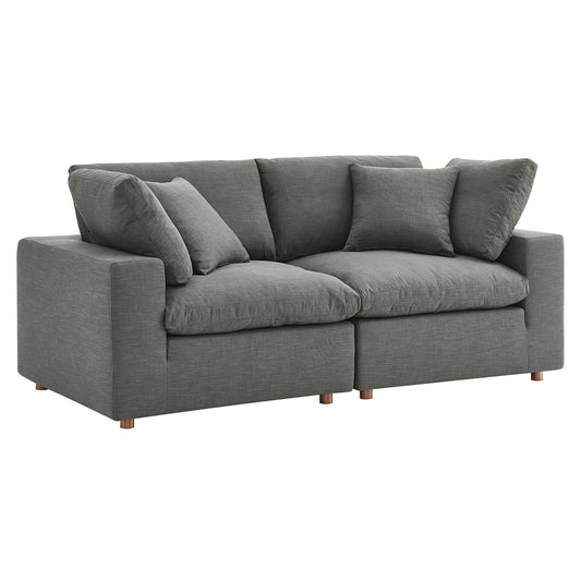 Angelic 2-Piece Cloudblend Loveseat Sectional, Gray