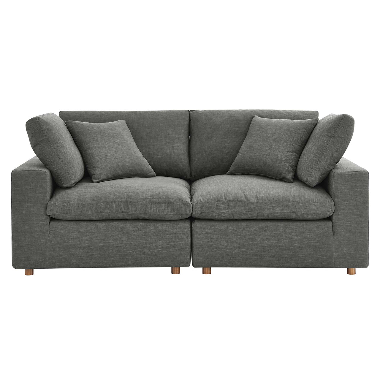 Angelic 2-Piece Cloudblend Loveseat Sectional, Gray