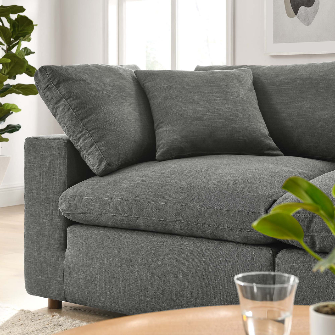 Angelic 2-Piece Cloudblend Loveseat Sectional, Gray
