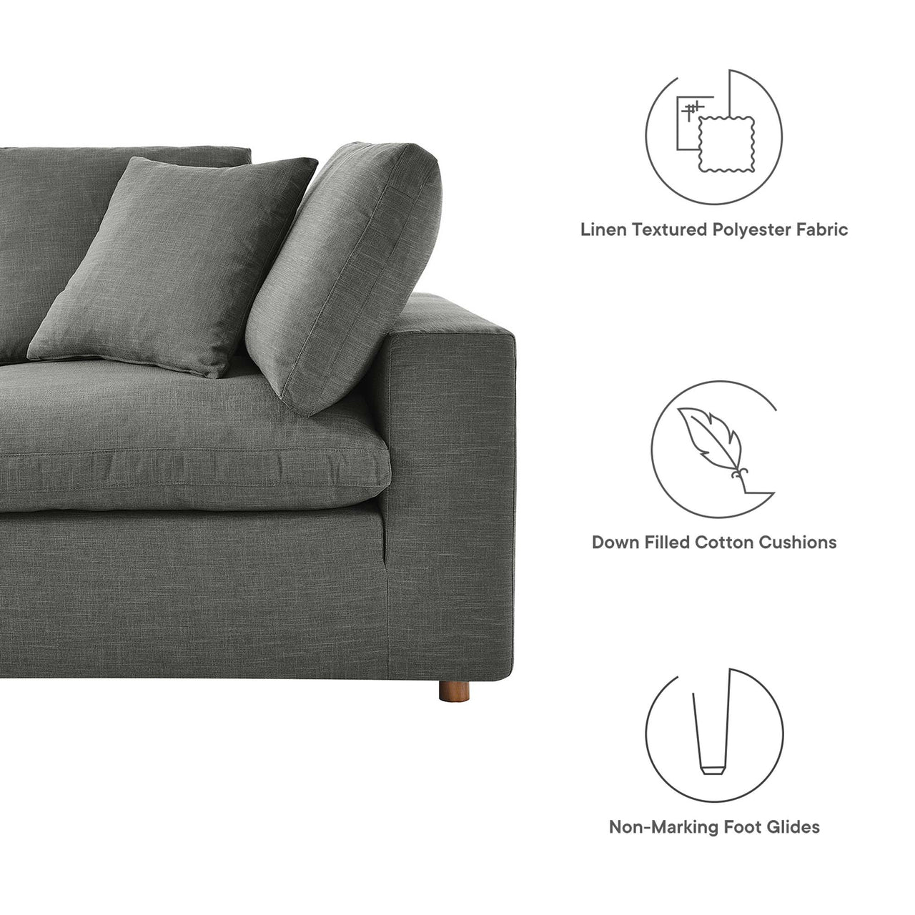 Angelic 2-Piece Cloudblend Loveseat Sectional, Gray