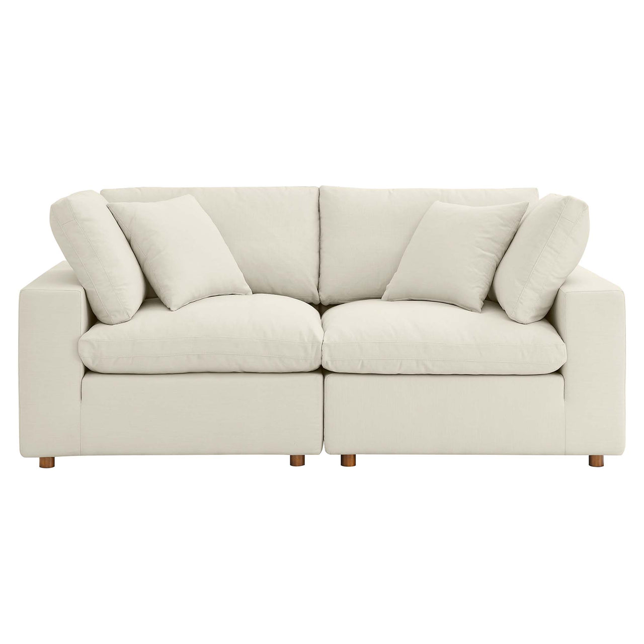 Angelic 2-Piece Cloudblend Loveseat Sectional, Light Beige