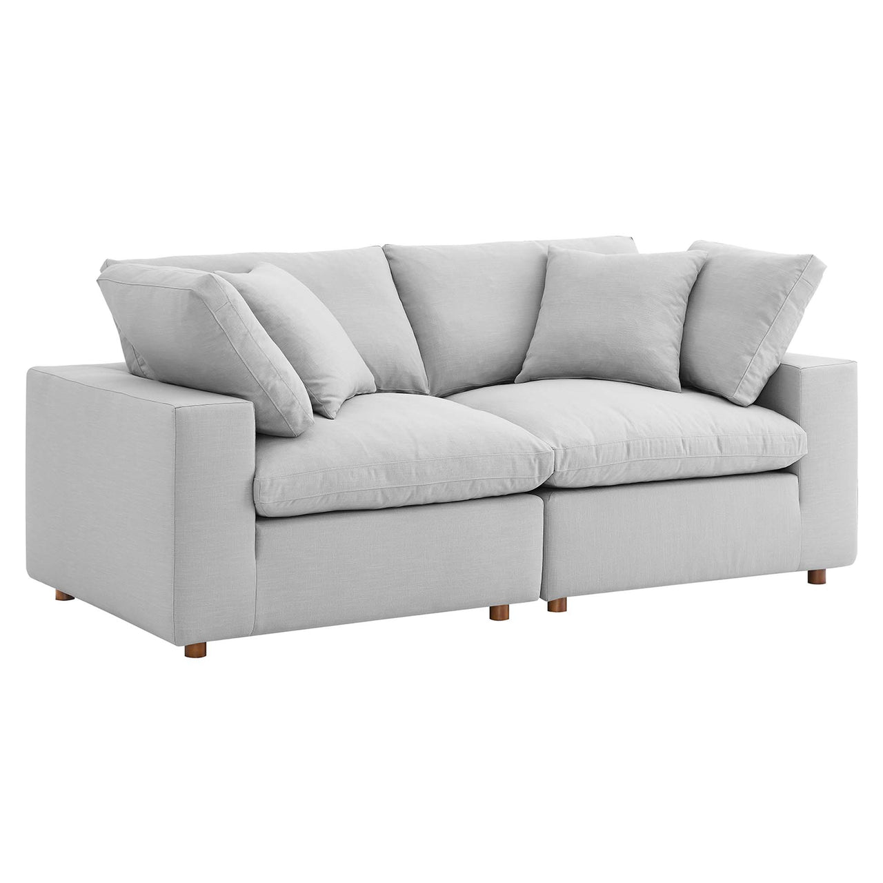 Angelic 2-Piece Cloudblend Loveseat Sectional, Light Gray