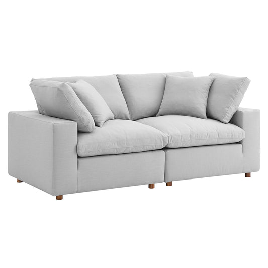 Angelic 2-Piece Cloudblend Loveseat Sectional, Light Gray