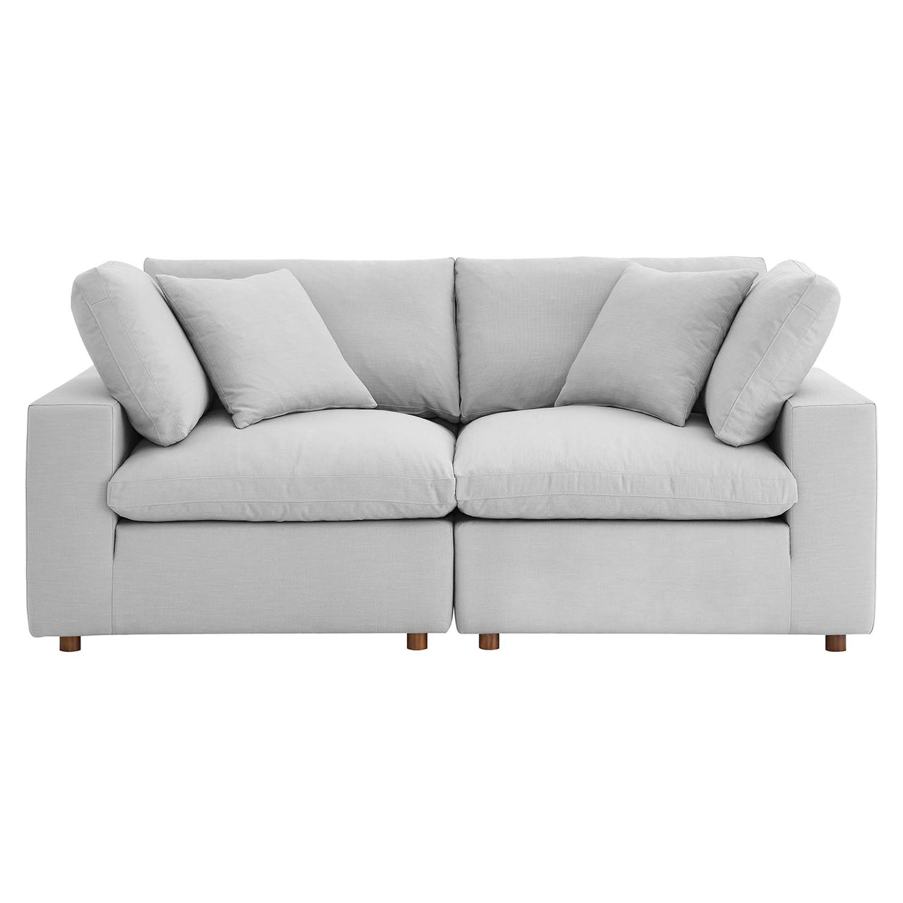 Angelic 2-Piece Cloudblend Loveseat Sectional, Light Gray