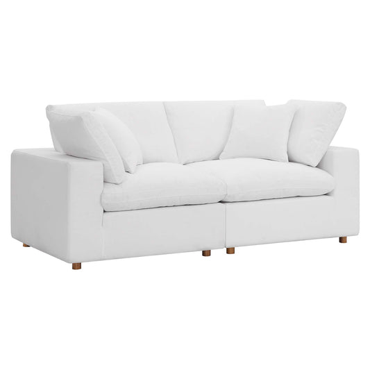 Angelic 2-Piece Cloudblend Loveseat Sectional, Pure White